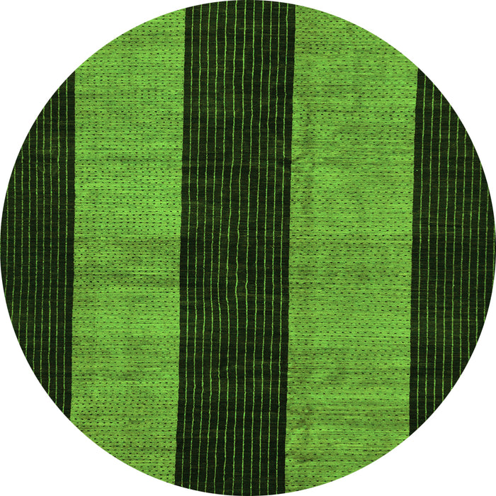 Round Abstract Green Modern Rug, abs231grn