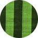 Round Abstract Green Modern Rug, abs231grn