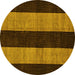 Round Abstract Yellow Modern Rug, abs231yw