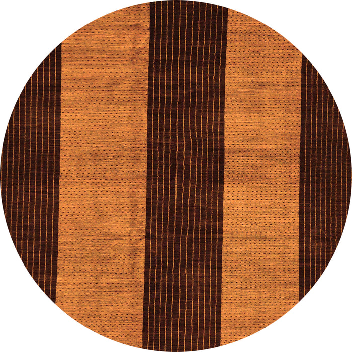 Round Abstract Orange Modern Rug, abs231org
