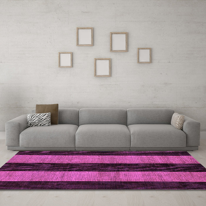 Machine Washable Abstract Purple Modern Area Rugs in a Living Room, wshabs231pur