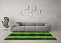 Machine Washable Abstract Green Modern Rug, wshabs231grn