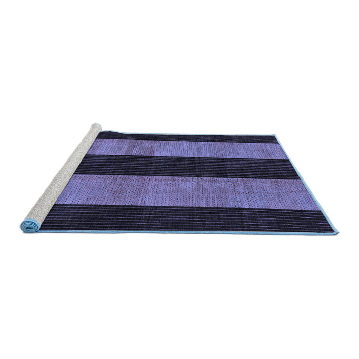 Sideview of Machine Washable Abstract Blue Modern Rug, wshabs231blu