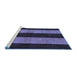 Sideview of Machine Washable Abstract Blue Modern Rug, wshabs231blu