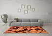 Machine Washable Oriental Orange Modern Area Rugs in a Living Room, wshabs2320org