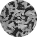 Round Oriental Gray Modern Rug, abs2320gry