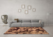 Machine Washable Oriental Brown Modern Rug in a Living Room,, wshabs2320brn