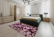 Machine Washable Abstract Plum Purple Rug in a Bedroom, wshabs2320