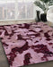 Machine Washable Abstract Plum Purple Rug in a Family Room, wshabs2320