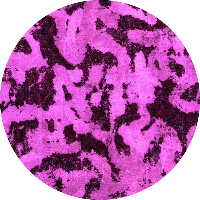 Round Machine Washable Oriental Pink Modern Rug, wshabs2320pnk