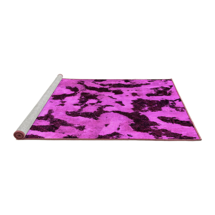 Sideview of Machine Washable Oriental Pink Modern Rug, wshabs2320pnk