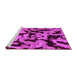 Sideview of Machine Washable Oriental Pink Modern Rug, wshabs2320pnk