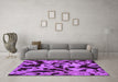 Machine Washable Oriental Purple Modern Area Rugs in a Living Room, wshabs2320pur