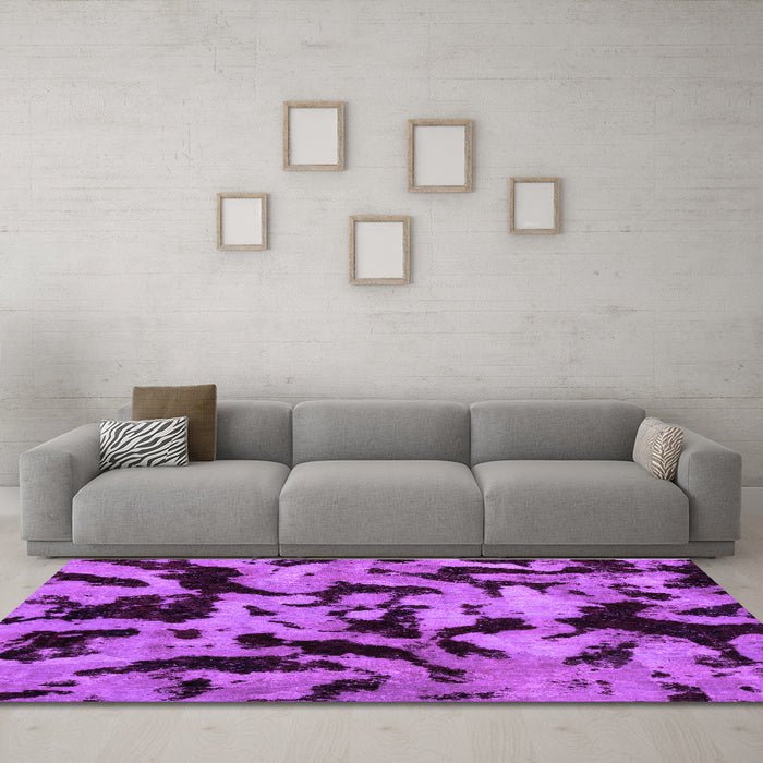 Machine Washable Oriental Purple Modern Area Rugs in a Living Room, wshabs2320pur