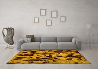 Machine Washable Oriental Yellow Modern Rug, wshabs2320yw