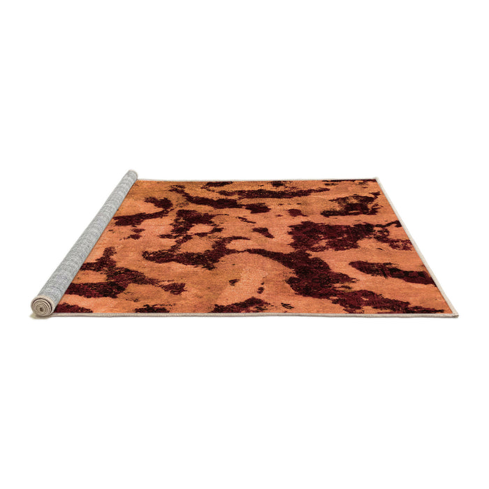 Sideview of Machine Washable Oriental Orange Modern Area Rugs, wshabs2320org