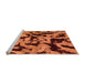 Sideview of Machine Washable Oriental Orange Modern Area Rugs, wshabs2320org