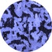 Round Oriental Blue Modern Rug, abs2320blu