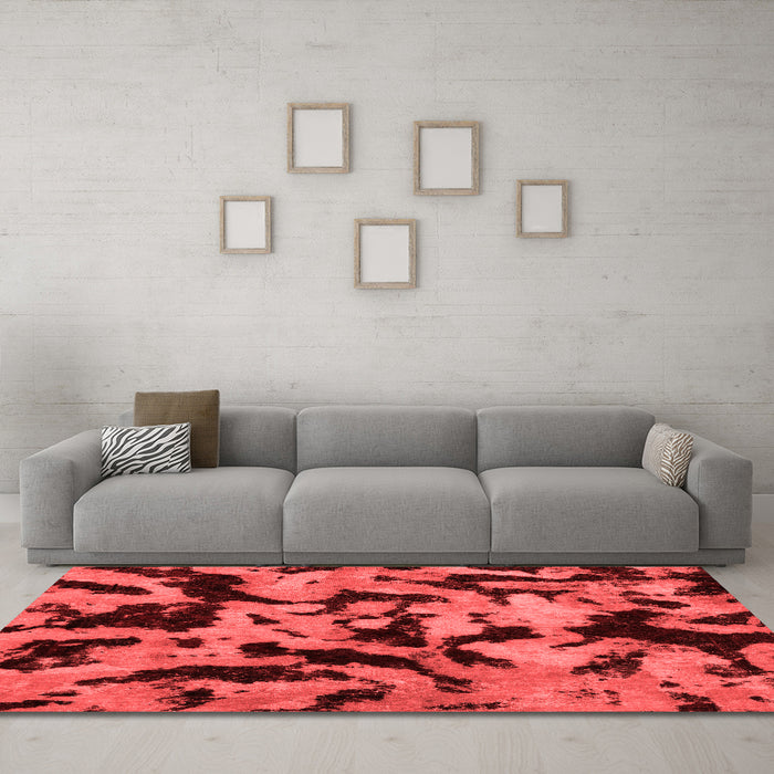Modern Red Washable Rugs