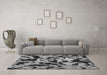 Machine Washable Oriental Gray Modern Rug in a Living Room,, wshabs2320gry