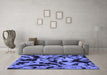 Machine Washable Oriental Blue Modern Rug in a Living Room, wshabs2320blu