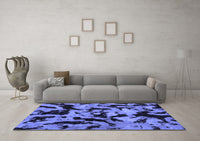 Machine Washable Oriental Blue Modern Rug, wshabs2320blu