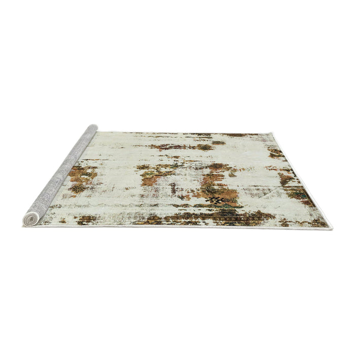 Sideview of Machine Washable Abstract Brown Rug, wshabs2321