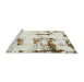 Sideview of Machine Washable Abstract Brown Rug, wshabs2321