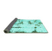 Sideview of Abstract Turquoise Modern Rug, abs2321turq