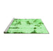 Sideview of Machine Washable Abstract Green Modern Area Rugs, wshabs2321grn