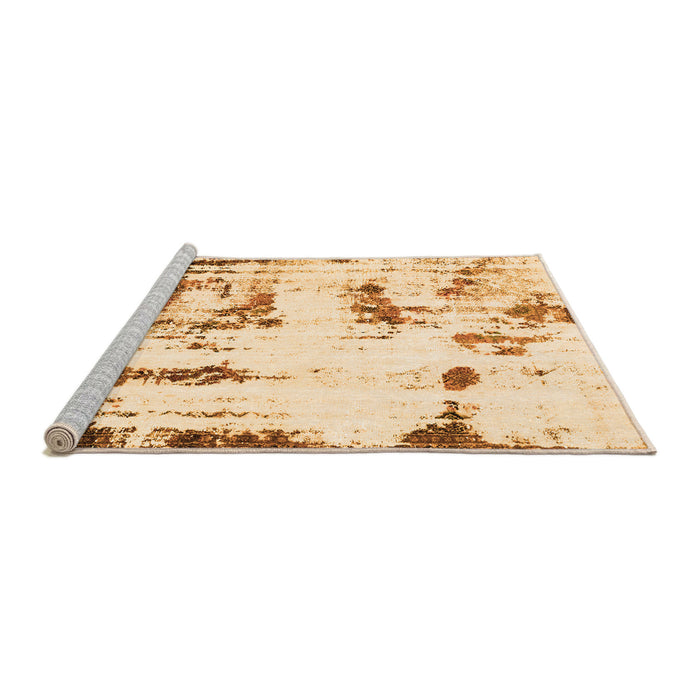 Sideview of Machine Washable Abstract Orange Modern Area Rugs, wshabs2321org