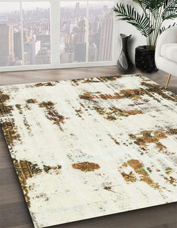 Abstract Brown Modern Rug in Family Room, abs2321