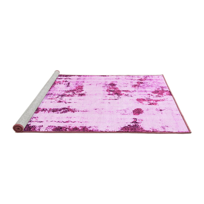 Sideview of Machine Washable Abstract Pink Modern Rug, wshabs2321pnk