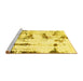 Sideview of Machine Washable Abstract Yellow Modern Rug, wshabs2321yw