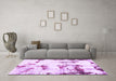 Machine Washable Abstract Purple Modern Area Rugs in a Living Room, wshabs2321pur