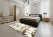 Abstract Brown Modern Rug in a Bedroom, abs2321