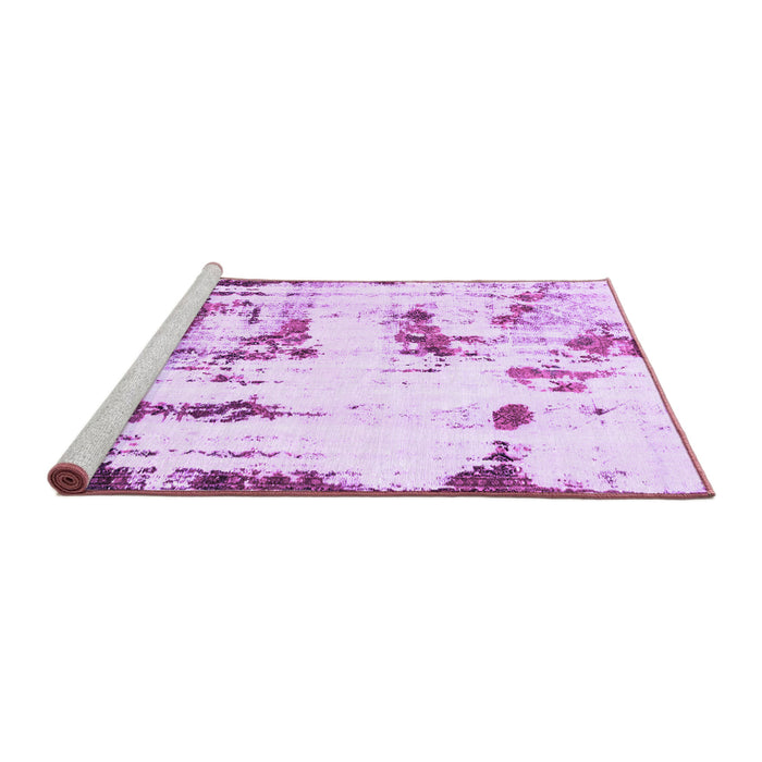 Sideview of Machine Washable Abstract Purple Modern Area Rugs, wshabs2321pur