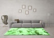 Machine Washable Abstract Green Modern Area Rugs in a Living Room,, wshabs2321grn