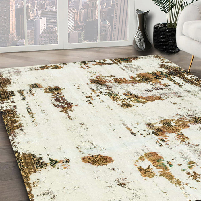 Machine Washable Abstract Brown Rug in a Family Room, wshabs2321