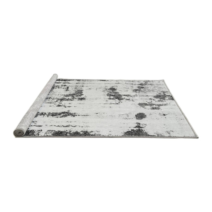 Sideview of Machine Washable Abstract Gray Modern Rug, wshabs2321gry