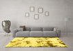 Machine Washable Abstract Yellow Modern Rug in a Living Room, wshabs2321yw