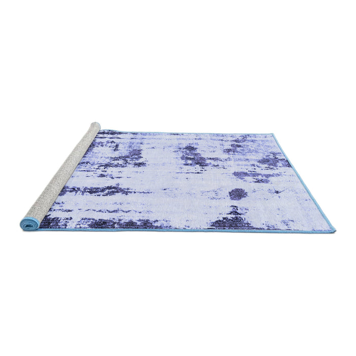 Sideview of Machine Washable Abstract Blue Modern Rug, wshabs2321blu