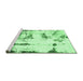 Sideview of Machine Washable Abstract Emerald Green Modern Area Rugs, wshabs2321emgrn