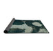 Sideview of Abstract Dark Sea Green Modern Rug, abs2322