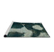 Sideview of Machine Washable Abstract Dark Sea Green Rug, wshabs2322