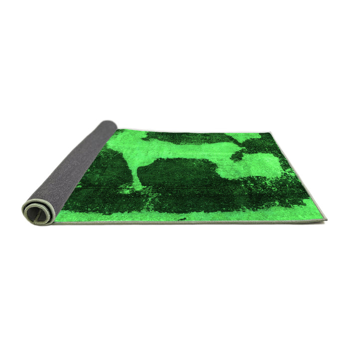 Sideview of Abstract Green Modern Rug, abs2322grn