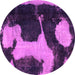 Round Abstract Pink Modern Rug, abs2322pnk