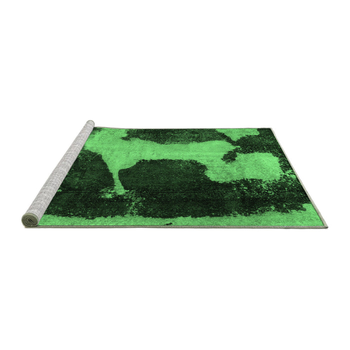 Sideview of Machine Washable Abstract Emerald Green Modern Area Rugs, wshabs2322emgrn