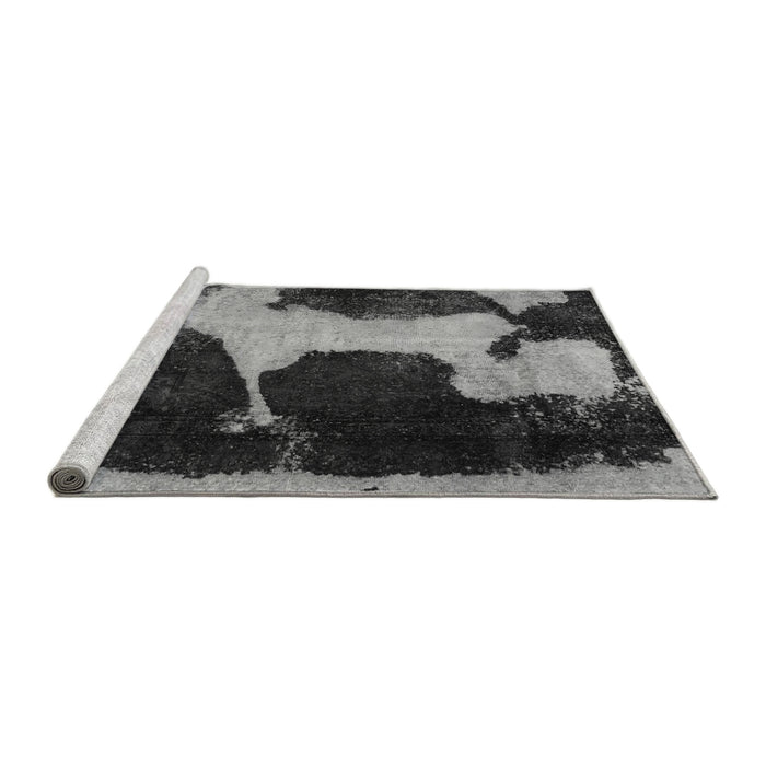 Sideview of Machine Washable Abstract Gray Modern Rug, wshabs2322gry