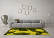 Machine Washable Abstract Yellow Modern Rug in a Living Room, wshabs2322yw